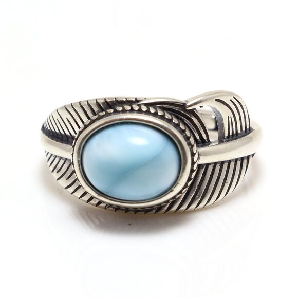 LARIMAR RING, 925 Sterling Silver Gemstone Ring, Exquisite Larimar Ring - Picture 4 of 9